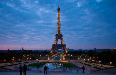The Eiffel Tower sparkling at blue hour — day one of the perfect 3 days in Paris itinerary