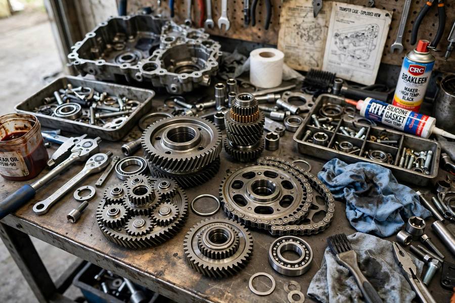 Transfer case reduction gears that create 4WD Low range