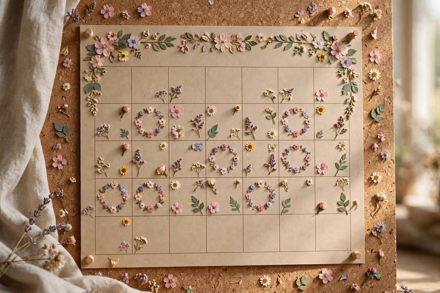 Calendar marked with wedding countdown