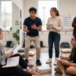 Acting Tips for Beginners: Where to Actually Start Beginner actors practicing a scene exercise in an acting class