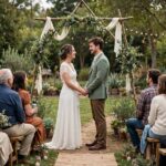 Affordable Wedding Ideas: 35 Beautiful Ways to Spend Less Beautiful affordable outdoor wedding ceremony with simple floral arch