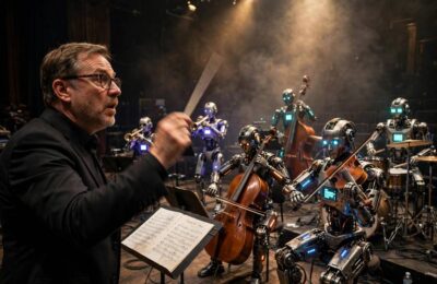 Orchestra conductor metaphor for agent orchestration coordinating multiple AI agents