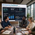 AI Adoption Challenges for Businesses (And How Smart Companies Beat Them) Business team discussing AI adoption challenges for businesses around a conference table
