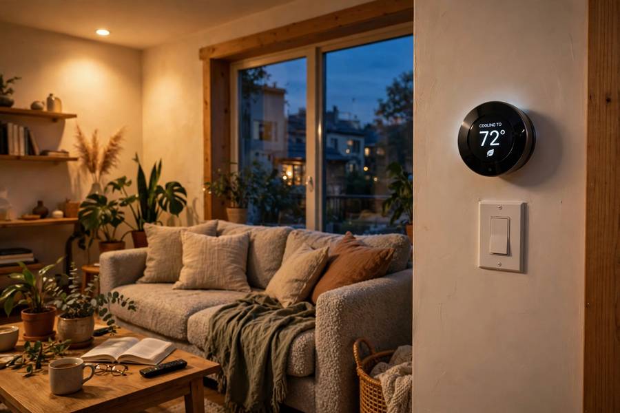 Smart home devices acting as simple AI agents in a living room