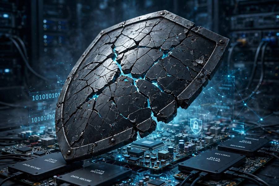 Imperfect shield representing AI agent security risks