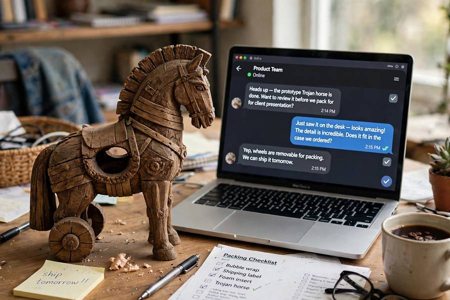 Trojan horse metaphor for hidden malicious instructions in AI agent tool outputs
