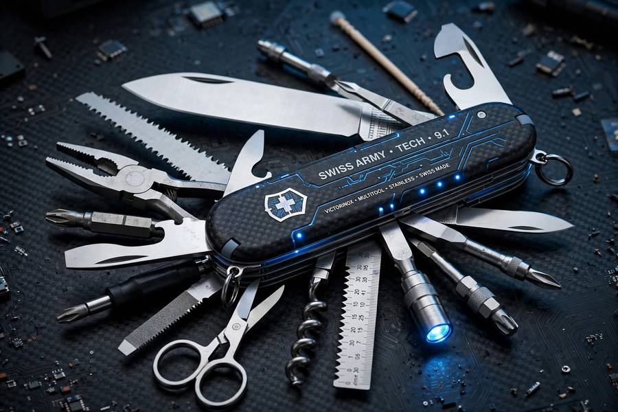 Swiss army knife metaphor for AI agent tool collection