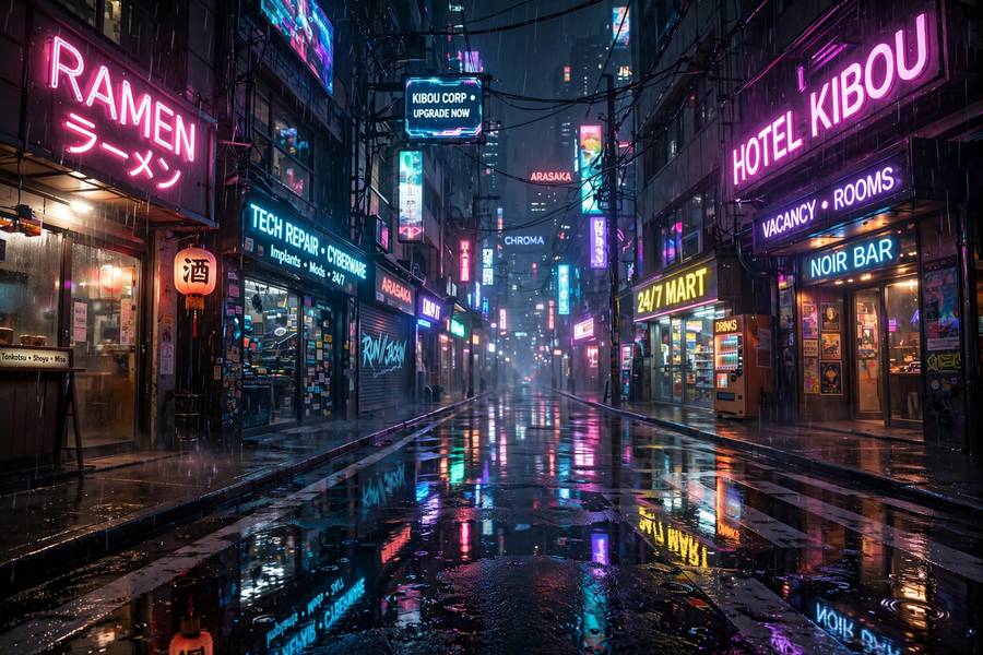 Cyberpunk style example from the AI art styles explained guide
