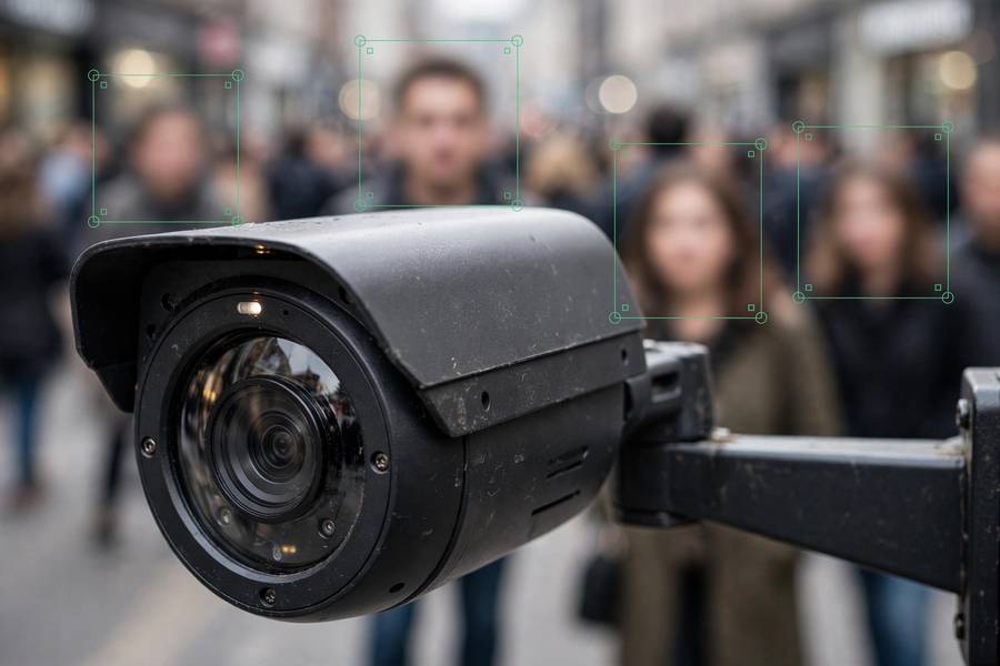 Facial recognition camera, one of the most cited AI bias examples