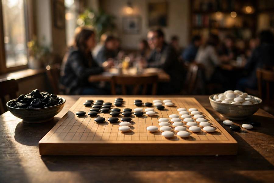 A Go board during a historic AI vs human match
