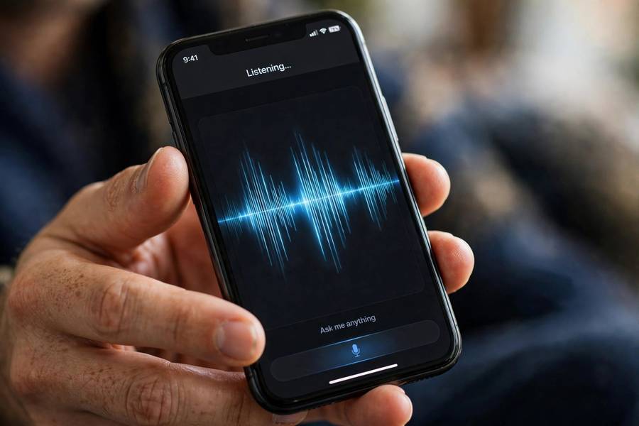 A voice assistant responding on a smartphone