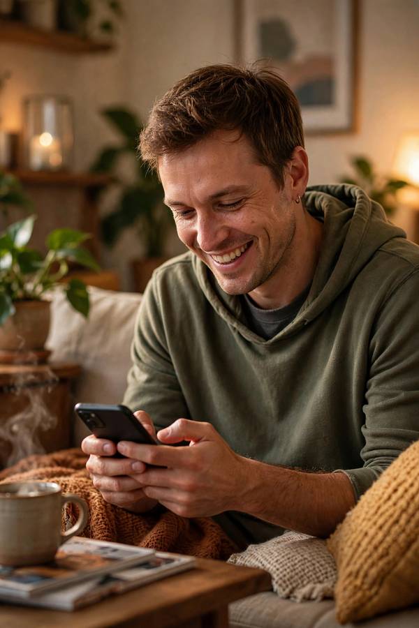 Satisfied customer getting fast help through AI-powered customer support