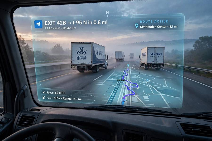 Delivery fleet using AI route optimization, one of the AI use cases in logistics