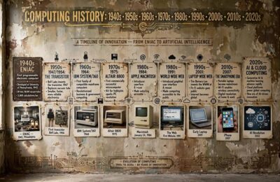 AI winter timeline mural showing decades of artificial intelligence history