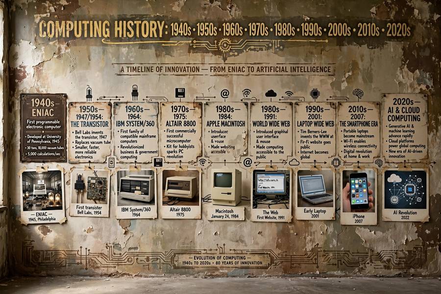 AI winter timeline mural showing decades of artificial intelligence history