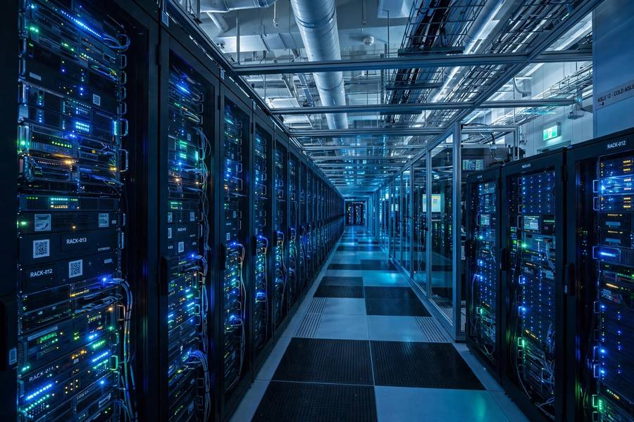 Modern data center at the current end of the AI winter timeline