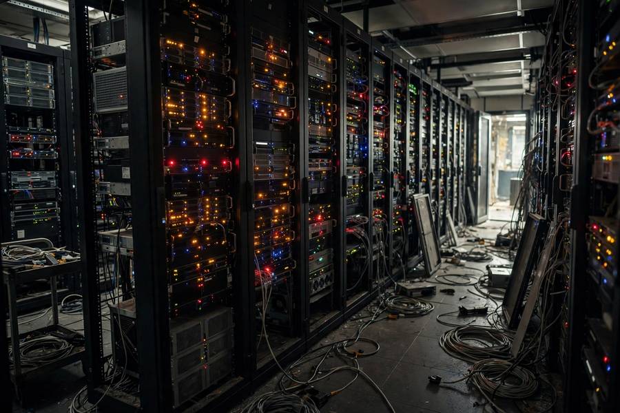 Server infrastructure representing the discontinued Amazon AI recruiting tool