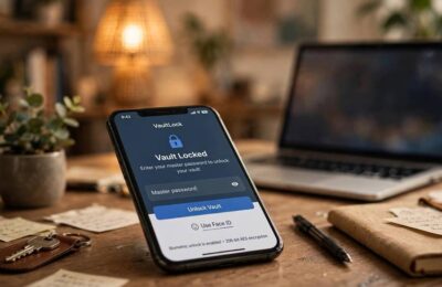 Password manager app on a phone showing a secured vault — are password managers safe to trust