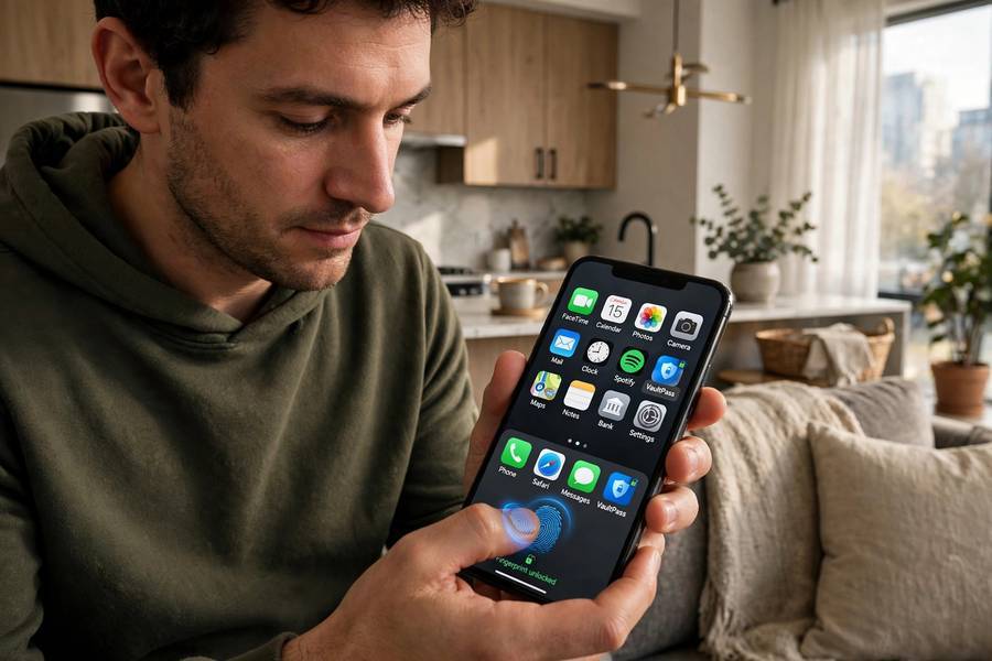 Unlocking a password manager with a fingerprint — biometric safety for password managers
