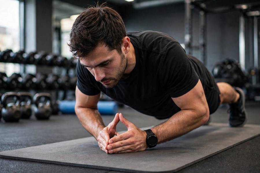 Athlete doing diamond push-ups for triceps