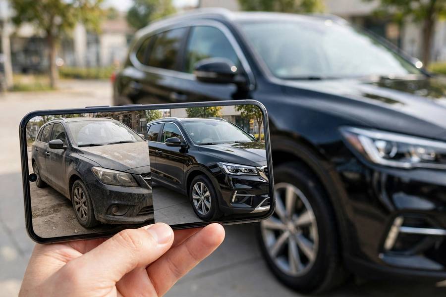 Before and after marketing content for auto detailing marketing ideas