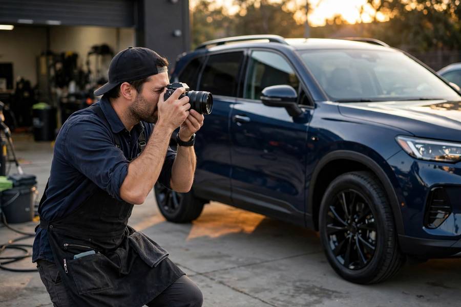 Creating marketing photos for auto detailing marketing ideas