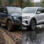 AWD vs 4WD: What's the Real Difference? (A Mechanic Explains) AWD vs 4WD comparison: SUVs on different terrains showing each system's strengths