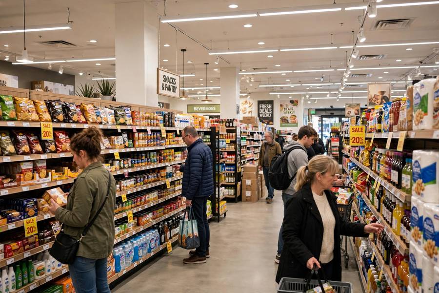 Customers shopping in a retail store, a B2C setting