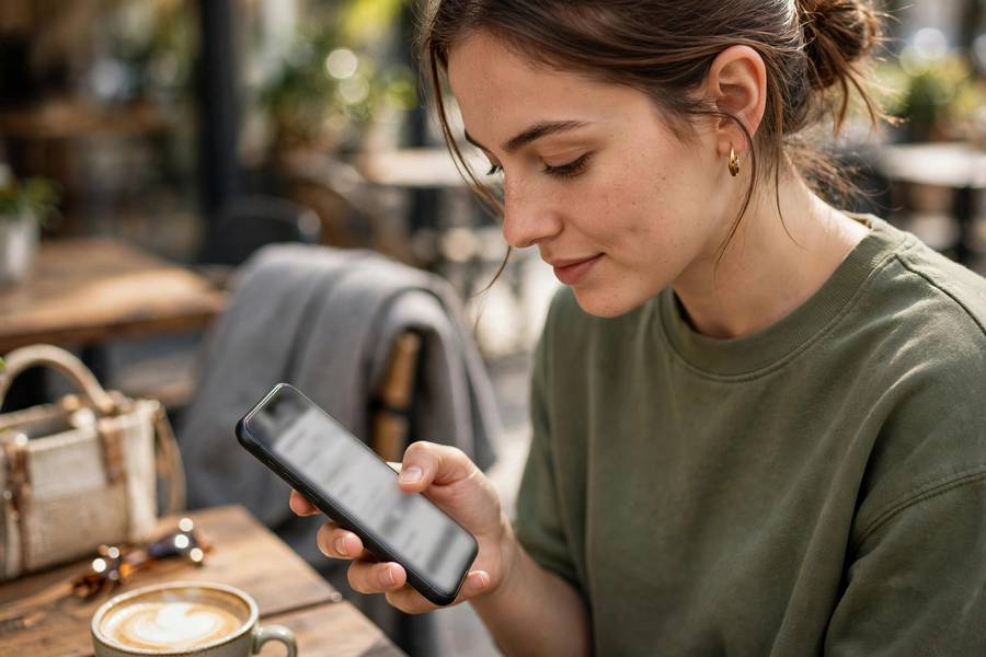 Customer completing a fast B2C checkout on a smartphone