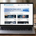 Best AI Courses on Udemy: How to Pick Winners on the Marketplace A laptop showing the Udemy marketplace with AI course listings and star ratings