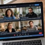 Best AI Note-Taking Tools for Meetings in 2026 AI note-taking tool transcribing a meeting live with captions on a laptop