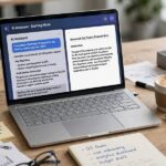 Best AI Tools for Office Work in 2026 AI assistant helping draft a document on a laptop in a modern office