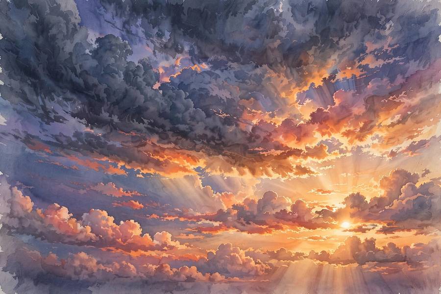 Hand-painted anime sky like the best anime of all time