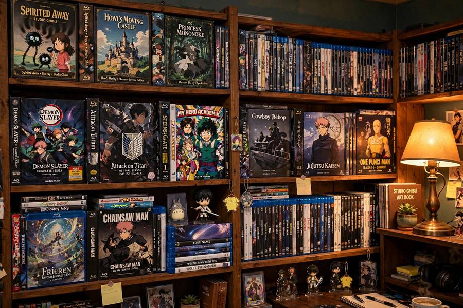 Collector shelf of the best anime series of all time on Blu-ray