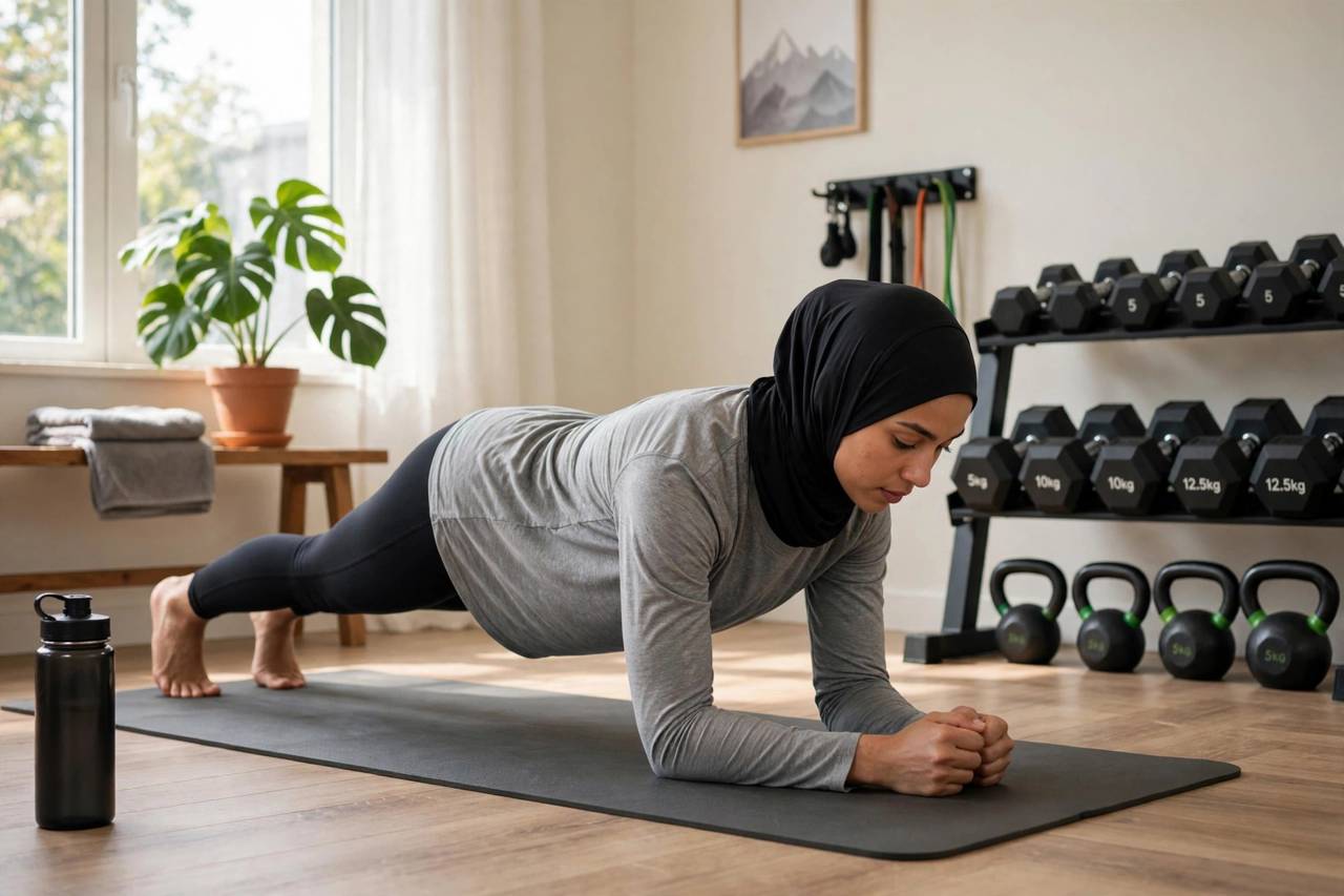 Person doing mountain climbers exercise on a mat at home