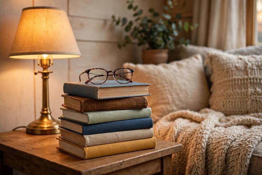 Stack of books for improving reading comprehension