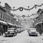 25 Best Classic Christmas Movies (Pre-1980 Gems) A black-and-white classic film scene of a snowy small town at Christmas