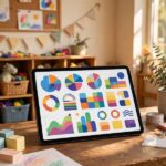 Tablet with daycare dashboard showing best daycare management software in use