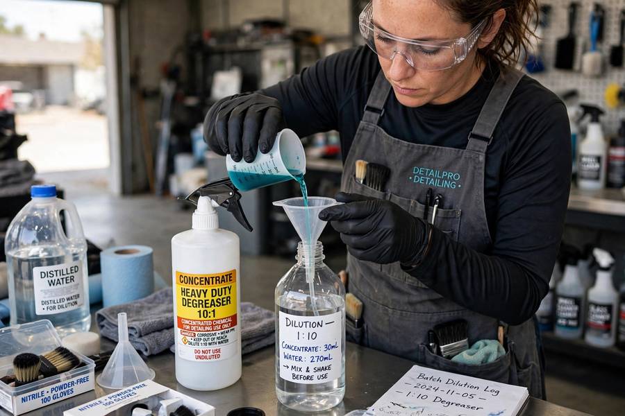Diluting professional concentrated detailing chemical