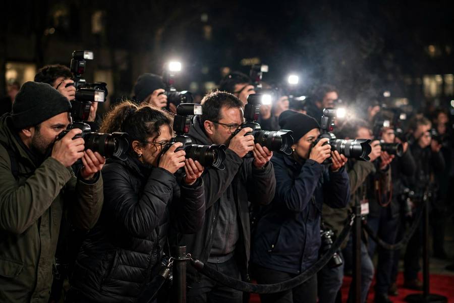 Photographers capturing red carpet arrivals