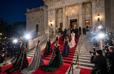 Guests arriving on the museum steps at the Met Gala, home of the best Met Gala looks of all time