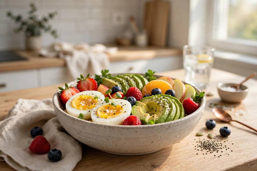 Healthy breakfast in the best morning routine for success