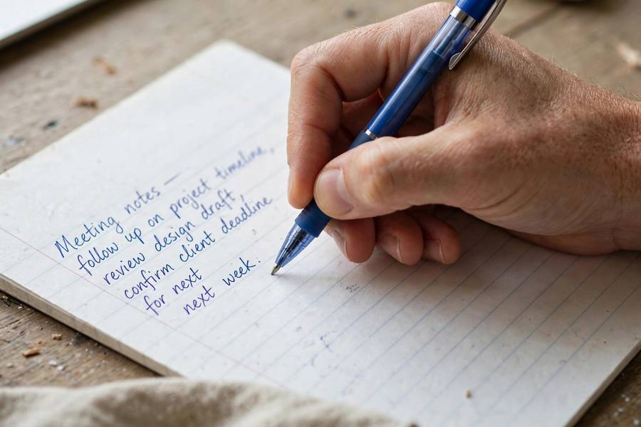 Proper relaxed tripod pen grip while writing