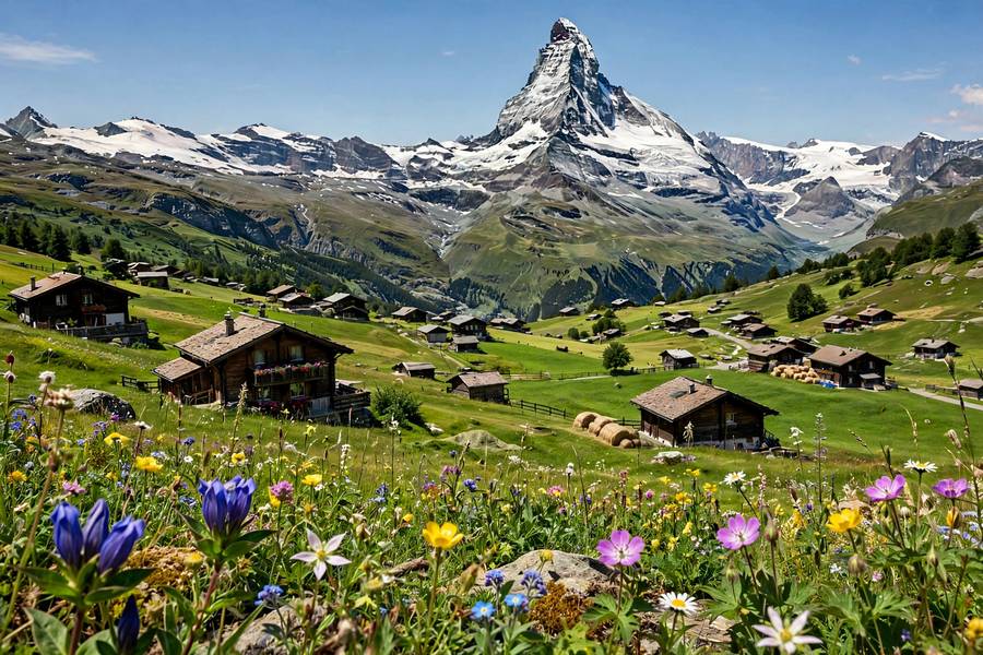 The Matterhorn in the Swiss Alps, one of the most scenic best places to visit in Europe