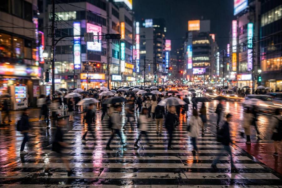 Shibuya crossing in Tokyo at night, a must-see stop on any list of the best places to visit in Japan