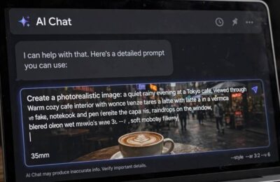 A detailed well-crafted prompt being typed into an AI chat interface