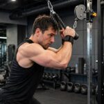 7 Best Rear Delt Exercises for Posture, Width, and Healthy Shoulders Man performing cable face pull with rope attachment in a gym