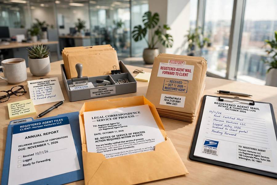 Registered agent receiving legal documents for best registered agent services review