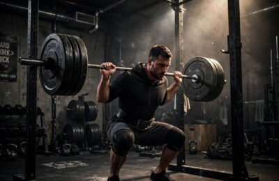Heavy barbell squats in the best workout split for muscle gain