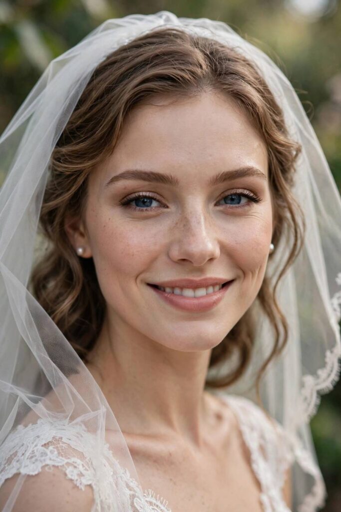 Bride with matte flawless makeup